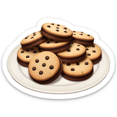 A plate of chocolate shortbread cookies (without chocolaté chips) sticker
