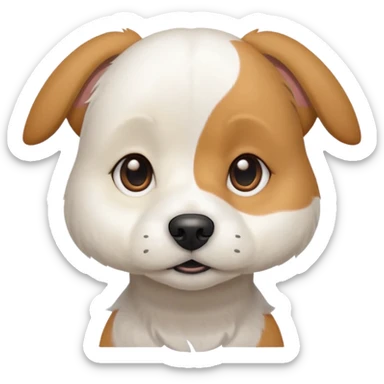 a white beagle x maltese x chi dog the size of a kelpie with light brown ears and a light brown patch on one eye sticker
