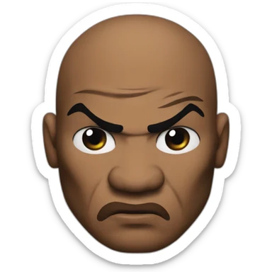 mike tyson angry with boxing gloves sticker
