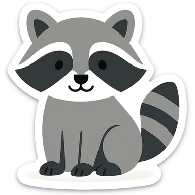 Flat design style raccoon sticker