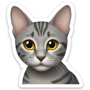 Grey cat tabby  sticker