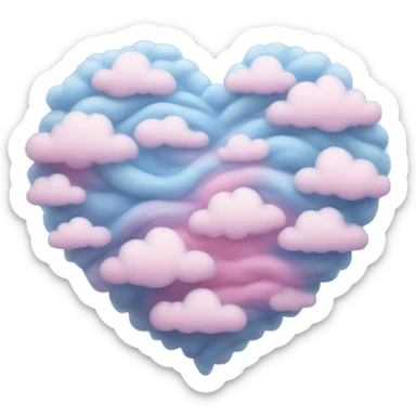 A blue pink cloud heart  sticker
