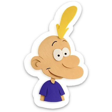 Titeuf character in paper craft style sticker