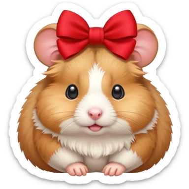 cute hamster wearing a bow on its head sticker