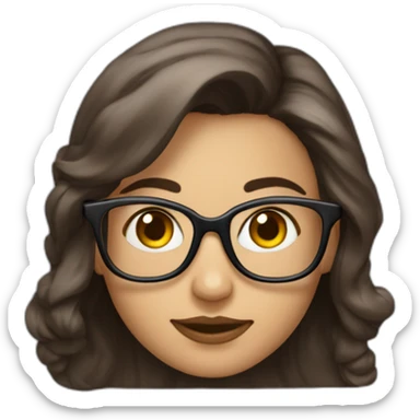 Une femme avec des lunettes qui lui font des yeux immenses  sticker