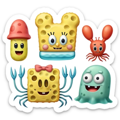 Entire cast of sponge bob sticker