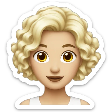 Femme blanche cheveux mi courts sticker