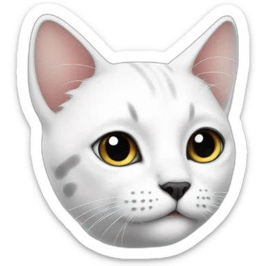 white cat with black dots sticker