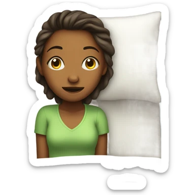 Girl wake up from bed sticker