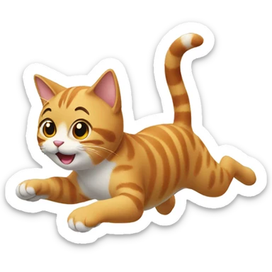 jumping cat sticker