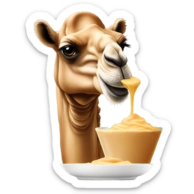 camel eating hummus sticker