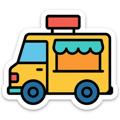 simple food truck icon sticker
