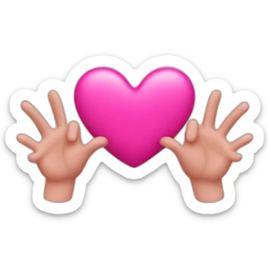heart pink with hands and arms sticker