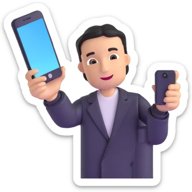 Y2K folder phone, open, taking a selfie sticker