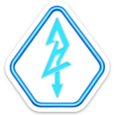 neon cyberpunk-themed icon representing awareness sticker