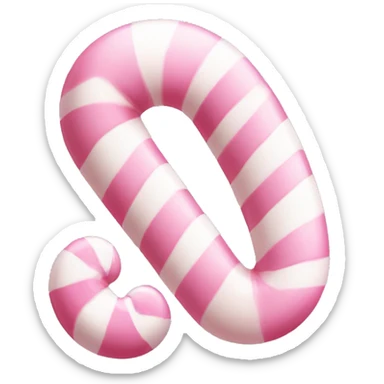 Baby pink and white candy cane sticker