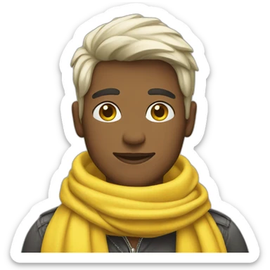 Gay person with yellow scarf sticker