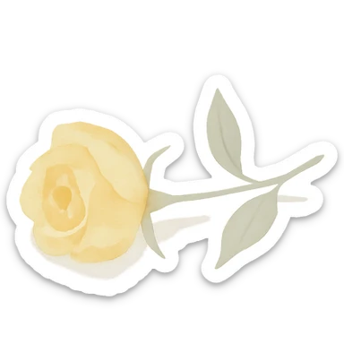 oil painting art style, visible brushstrokes, dreamy, yellow rose laid on its side sticker