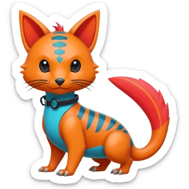  exotic tropical cyber-Soothy-Scooty-Scoobie-Litten-Linoone-Noibat-Fakémon-Pokémon-Vernid-creature sticker