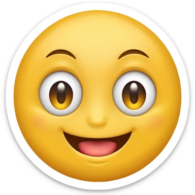 Round yellow emoji with two awesome eyes and awesome mouth sticker