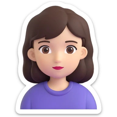 black girl with dark brown hair sticker