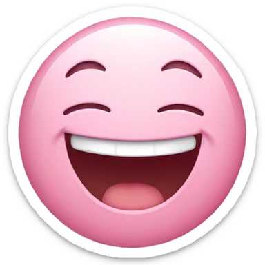 Light pink emoji laughing sticker