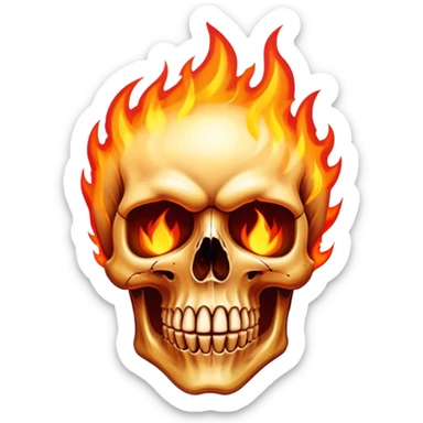 Skull in fire sticker