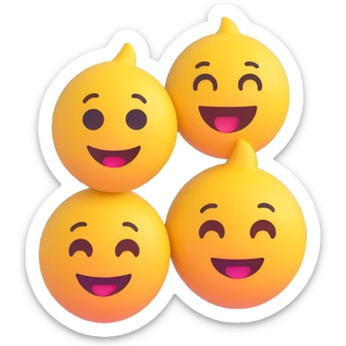 three emojis in first, second and third place sticker