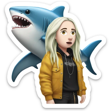 billie eilish with shark sticker