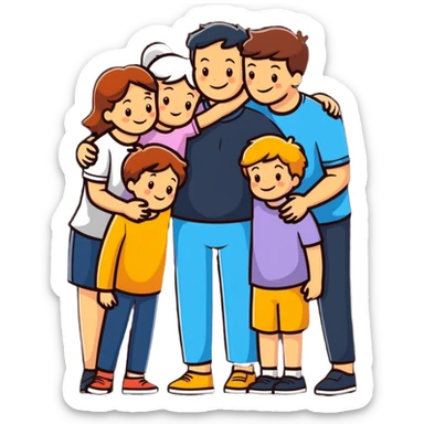 loving family group hug sticker