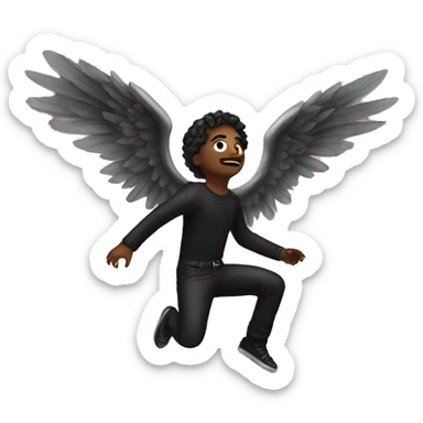 dark angel falling from the sky sticker
