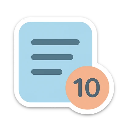 Convert the word count symbol into a simple and clear color icon style. The icon should visually represent counting words without using any text, focusing on clarity and simplicity suitable for icon use. sticker