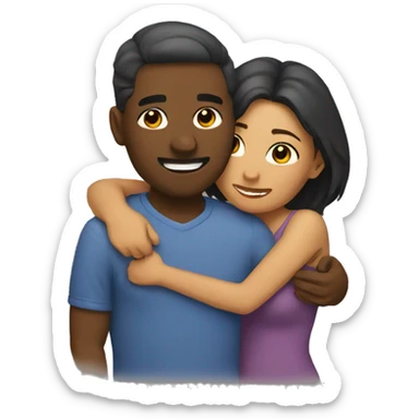 Couple cuddling sticker