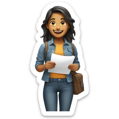 Indian girl who just finished her exams  sticker