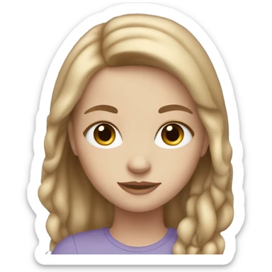 White girl with light brown hair and blue eyes sticker