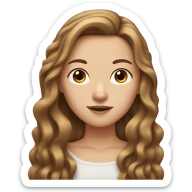 white girl with long brown side part hair sticker