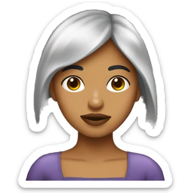 Una chica pequeña con la boca estilo kiss  sticker