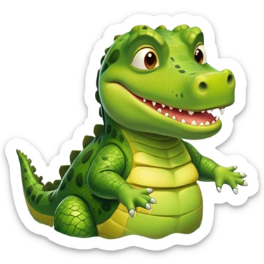 Green Shrekodil (mix of Shrek and crocodile) swimming breaststroke in a puddle sticker