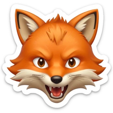 renard en colère sticker