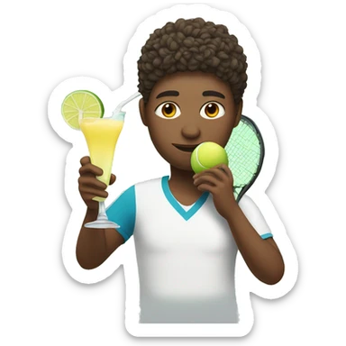 tennis player drinking margarita sticker