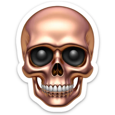 Rose Gold chrome REALISTIC Skull sticker