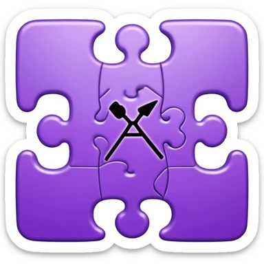 purple puzzel piece autism symbol sticker