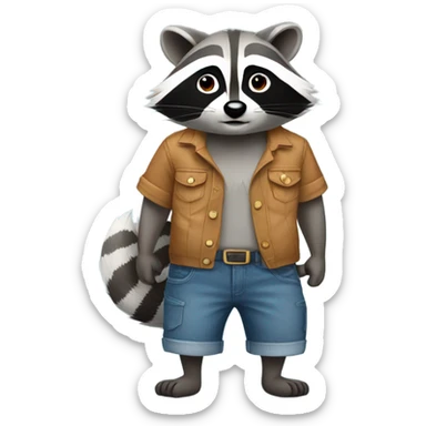 Raccoon wearing jorts  sticker