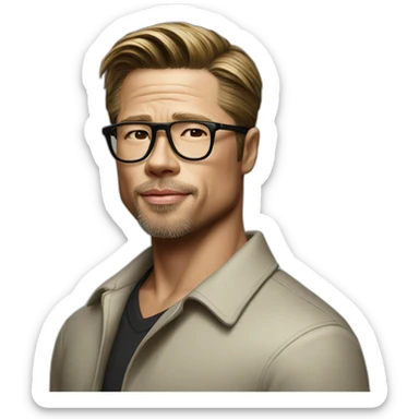 Korean brad pitt sticker