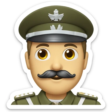 Un Soldat allemand avec une moustache en brosse et une coupe de cheveux courts plaqués  sticker