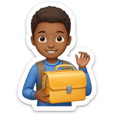 balck child with lunchbox sticker