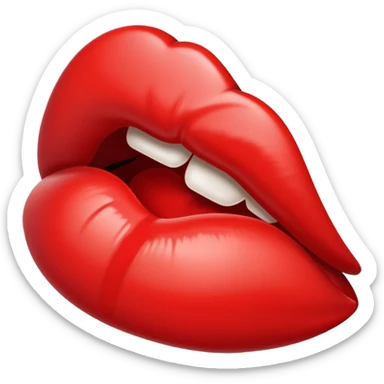 Marca de beijo vermelho igual emoji do iPhone  sticker