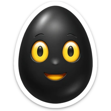 shiny black egg emoji sticker