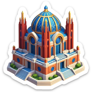Isometric exterior doctor strange sanctum Santorum, the avengers sticker