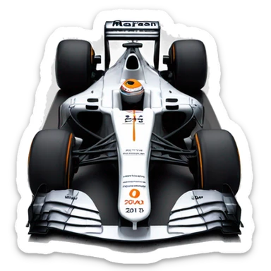 Mclaren Formula 1  team 2012 car front view with 2024 livery sticker